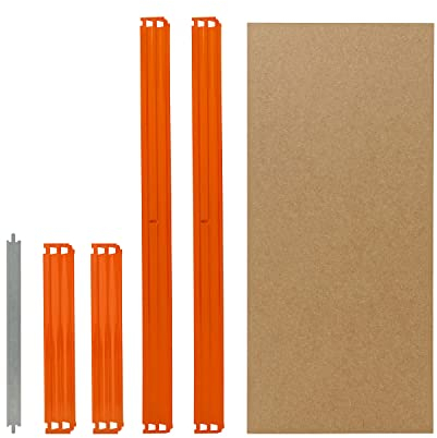 shelfplaza® PROFI 90x50cm Fachboden-Set komplett für Steckregale in blau-orange/HDF-Fachboden/zusätzliche Fachböden für Schwerlastregale