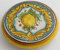 Porta caffettiera in ceramica siciliana giallo e verde di santo stefano di camastra decorata a mano Limoni Art 20