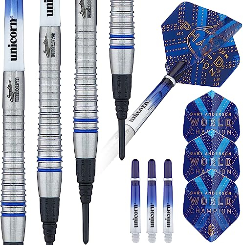 Unicorn World Champion Natural Dartpfeile, blau, 18 g