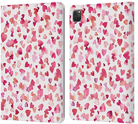 Head Case Designs Licenciado Oficialmente Ninola Corazones Rojos Patrones De Mezcla Carcasa de Cuero Tipo Libro Compatible con Apple iPad Pro 11 2020/2021 / 2022