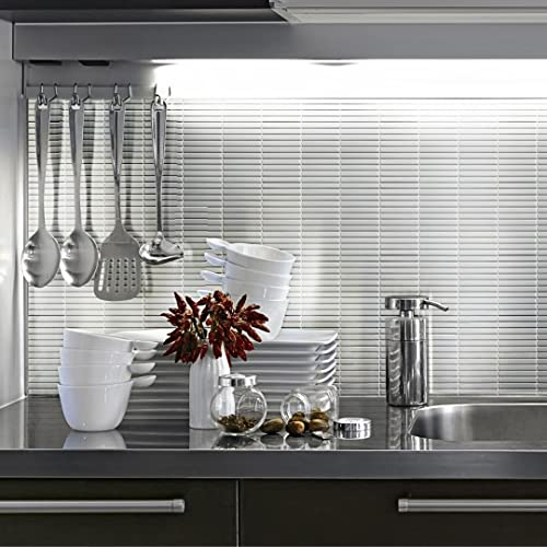 Mosaikfliesen KitKat Stäbchen antikweiß glänzend 28,2x30,8 cm WAND DUSCHE BAD KÜCHE Mosaikmatte