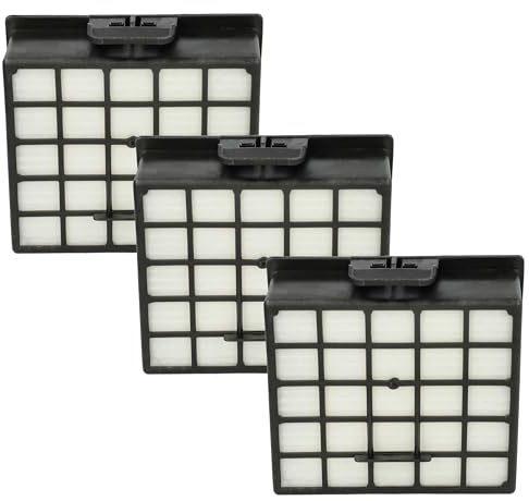 vhbw 3x Staubsaugerfilter kompatibel mit Privileg Compact Clean 3 Staubsauger - HEPA-Filter Schwarz Weiß