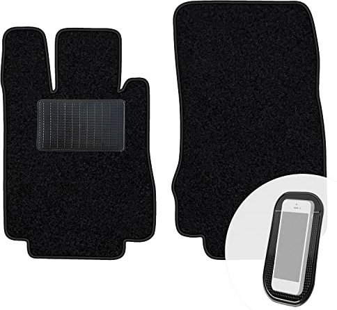moto-MOLTICO Vorne Fußmatten Auto Velours Autoteppiche Schwarz Automatten Set 2-teilig passend für Mercedes-Benz S-Klasse W220 1998-2005