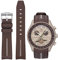 BONACE Bracelet pour Omega x Swatch,Courbe Sans Soudure Silicone Bracelet pour Swatch Omega Moonswatch Speedmaster Remplacement de Montre 20mm (Ligne brune et blanche)