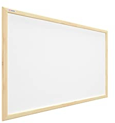 ALLboards Tableau en Liège Blanc avec Cadre en Bois 60x40cm, Tableau d'Affichage Liège, Tableau pour Épingles