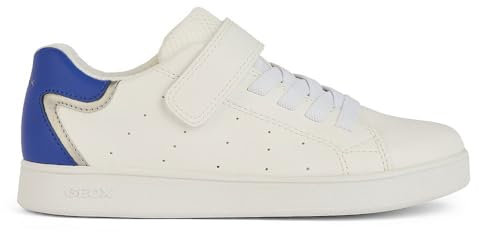 Geox J ECLYPER Boy A Sneaker, White/DK ROYAL, 33 EU
