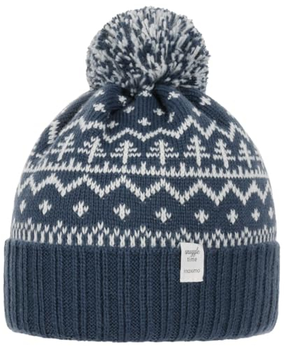 maximo Wintertime Kindermütze Strickmütze Bommelmütze Umschlagmütze (One Size - blau)