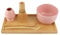 BambooMN Brand - Matcha Bowl Set (Includes Bowl, Rest,Tea Whisk, Chasaku, Tea Spoon & Tray) 1 Set Pink
