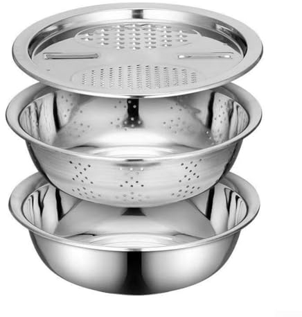 3 Piece Multifunctional Grinding Discs Fine Screen Made Of Stainless Steel Excellent Stability Space Saving Design(27CM)