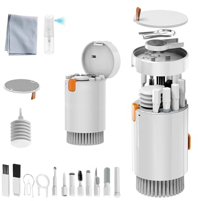 Finestic Laptop-Tastatur-Reinigungsset, 20-in-1 elektronischer Bildschirm, Ladeanschluss, Airpod-Reinigungsset mit Mikrofasertuch, Tastaturbürste, Reinigungsspray für iPhone, PC, iPad, Kameras,