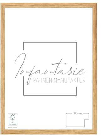Infantasie 'N°2' Bilderrahmen 100x140 handgefertigt nach Maß | Eiche Catania | MDF Holz-Design Collage Rahmen inkl. Kunstglas und Metall Aufhänger (Querformat & Hochformat)