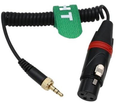 HangTon Mikrofon-Sender-Audiokabel gewickelt für Sennheiser SK500 G4 Sony UWP D11 D21 XLR 3-polige Buchse auf Verriegelung 3,5 mm 1/8 Zoll TRS