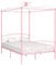 Homgoday Mobiliar Himmelbett aus Metall, 140 x 200 cm, Bettrahmen, Bettrahmen, Rahmen, modernes Bett, Doppelbett, Bett mit Lattenrost für Wohnzimmer