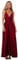 Jamron Femme Elégant Col en V Profond Robe Satin de Soirée Multi Way Robe Portefeuille Robe de Bal Maxi Longue Bourgogne SN0703227 S