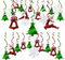Weihnachtsdeko 30 STK. Weihnachtsbaum Deckenhänger Weihnachtsglocken Wirbel Hängende Dekoration Schneeflocken Luftschlangen Spiralen mit Aufhänger Weihnachten Deko Rot Grün