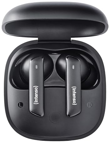 Intenso Buds Pro TWS True Wireless Auriculares T510HAE con híbrido ANC, ENC, Bluetooth y hasta 35 Horas de reproducción de música, Color Negro