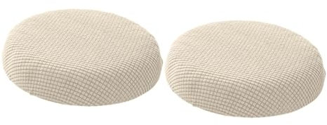PRETYZOOM 2 STK Runde Hockerabdeckung Gepolstert Kissen Für Barhocker Bezug Für Hocker Leinen Drehbare Barhocker Für Den Außenbereich Runde Elastische Tischdecke Funda Sofas Beige Polyester