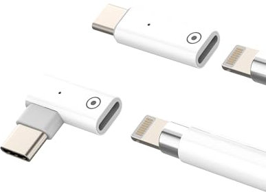 USB C to Lightning Adapter for Apple Pencil Charger (Pack of 2) for iPad Pro Stylus 1st Generation 1st Lightning to USB C Cable Replacement Adapter Cable Pen Jack Accessory