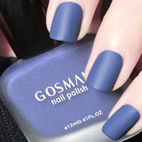 Blue Nail Polish, Matte Nail Varnish, Quick Dry Nail polish No Need for UV Curing, Long Lasting Frosted Matte Nail Polish for DIY Salon Manicure at Home Non-Toxic Cruelty Free, Vegan (14#Blue)