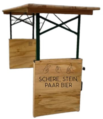 Generisch DeltaT Biertisch-Erhöhung 112 cm | Universal für ALLE Bierzeltgarnituren | Extrem Stabiler Stehtisch-Aufsatz aus Premium-Holz + 3D-Druckteile | Wetterfest & edler Look