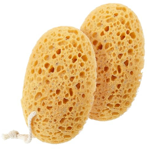 AOZUO Lot de 2 grandes éponges de bain en nid d'abeille pour le corps et le corps, éponge douce exfoliante, mousse dense pour un nettoyage doux et profond pour homme et femme