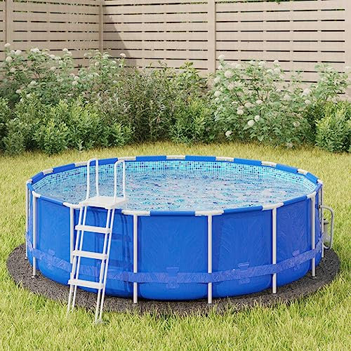 LLEZKBR Tapis de sol piscine gris clair 306 cm polyester géotextile