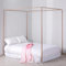 Telaio della tenda da letto in acciaio inossidabile con design a venature del legno, supporto per zanzariera facile da installare per 4 pali angolari si adatta perfettamente a un materasso da 120 cm