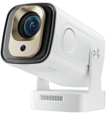 KEPEAK Projector, Portable Mini Projector for Bedroom, 4K 1080P WIFI6 Bluetooth 5.4 Android 11, 180° Rotatable/Auto Keystone, 130Screen Smart Projector, Video Projectors with USB/HDMI/DC Port (White)