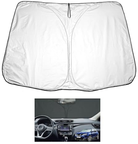 [Upgrade] GAFAT Compatible con Nissan Qashqai J11 2014-2021 Protector Solar para Parabrisas Interior, Qashqai J11 Accesorios Parasol Protección, Enfriamiento, Protección UV