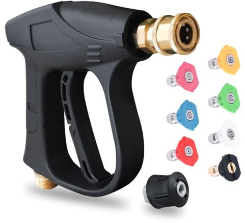 SHUOMAO Hochdruckreiniger-Pistole für Kärcher K2-K7,4350PSI Hochdruckreiniger-Pistole mit 7 Düsenspitzen, Jet-Waschpistole, Autowaschset mit M22 14 mm Schlauchanschluss-Adapter für Kärcher K2-K7