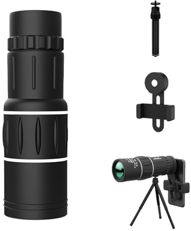 40 x 60 telescopio monoculare ad alte prestazioni monoculare per adulti, con supporto per smartphone, impermeabile, compatto, per concerti, eventi sportivi, fauna selvatica, escursionismo, caccia