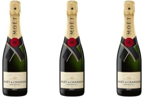 3X Moët & Chandon Brut Imperial, Champagne AOC, Set da 3 Bottiglie, 375ml Ciascuna