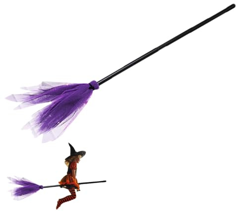 Witches Costume Broom, Witch Broom Costume Accessory, Decorations For Front Door Haunted House Cosplay Yard Porch Costumes Stage Performances Halloween Parties, Pretend Play Decorations