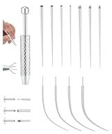 Chriscoco 14G 16G 18G 20G piercingkit piercing avsmalnande kulgreppare verktyg för att byta smycken, rostfritt stål, platt rygg, örhängen, labret, broskpiercingar, stretchkit för öron, näsa läpptunga