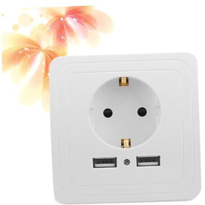 TOBBOMEY Prise Murale Usb Double Port 220v Sécurité Matériaux Résistants Au Feu Prise Électrique Usb Usage Domestique Bureau Charge Simultanée