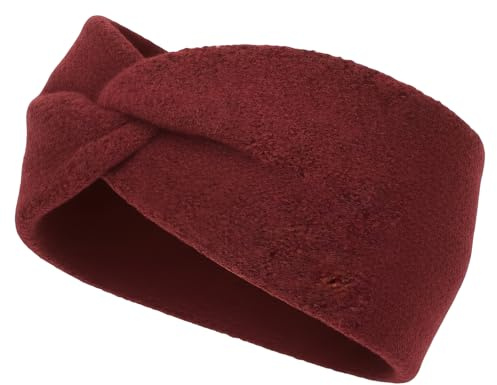 styleBREAKER Damen Feinstrick Stirnband Knoten, Bordeaux-Rot | Aus Viskose, wärmend und atmungsaktiv gegen Wind und Kälte. Passend für 56-59 cm Kopfumfang. Handwäsche empfohlen.