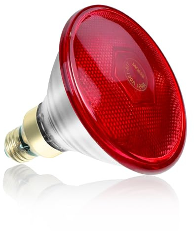 Relhafethy 150W Rotlichtlampe E27, Upgrade Infrarotlampe Rotlicht, Verdicktes Glas, Robust & Langlebig
