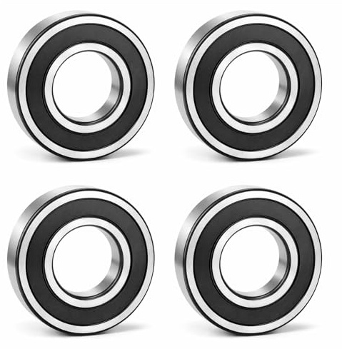 Xiciki 4 Stück Kugellager 6200 2RS, 10x30x9mm, Doppelt Geschützte Rillenkugellager Chromstahl und Vorgeschmiert, 6200 2RS mit Doppeldichtung, für DIY, Drehbänke, Motoren, 3D-Drucker (6200RS)