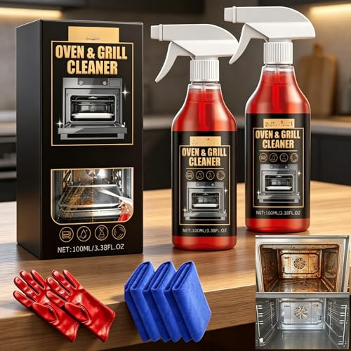 Oven And Grill Cleaner, Pro Foam Oven And Grill Occur Top Cleaner Spray Heavy Duty Spray (2PCS)