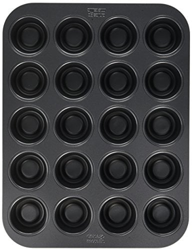 Chicago Metallic Professional Non-Stick Hollow Fillable Mini Cupcake Tin, 27 x 35 cm (10½ x 14), Grey