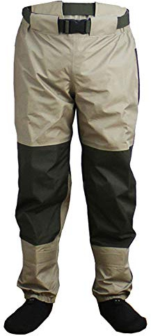 Kylebooker Breathable Stockingfoot Waist High Pant Waders KB003 Khaki (XL)