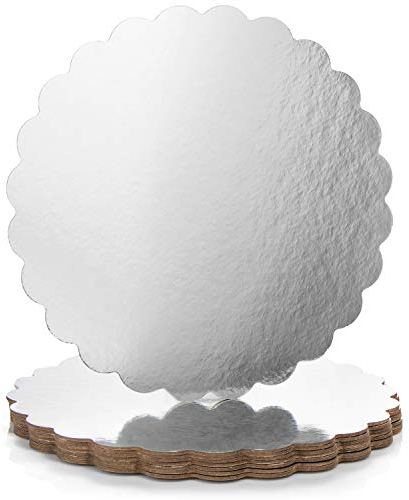 COM-FOUR® 8x Bases para tartas recubiertas - Base para decorar y servir - Plato para tartas de cartón - Ø 30 cm (08 piezas - pequeño/Ø 30,5 cm)