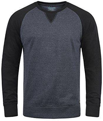 Blend BHAari Herren Sweatshirt Pullover Sweater mit Rundhals-Ausschnitt Rippbündchen Baumwollmischung Regular fit, Größe:L, Farbe:Navy (70230)
