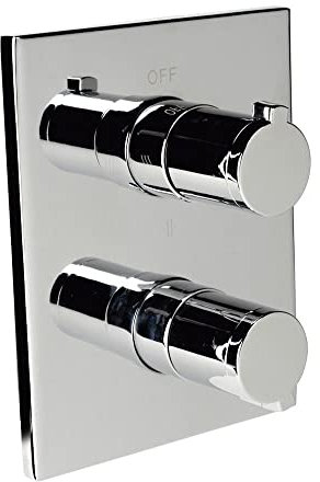Clever 98750 Grifo de Ducha Termostático para Empotrar 3 Vias Nine, Cromado