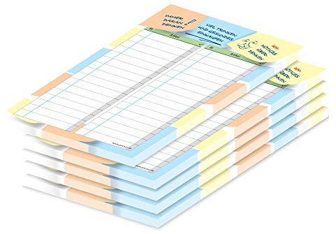 PRICARO Einkaufsliste Notizen, bunt, A6, 5 Stück