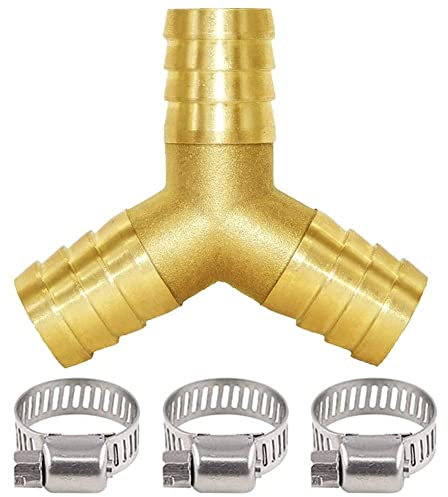 Joyway 1/10,2 cm 5/40,6 cm 3/20,3 cm 1/5,1 cm 12 9/16 3/10,2 cm portagomma raccordo unione, y 3 Way Intersection/Split in ottone acqua/carburante/Air