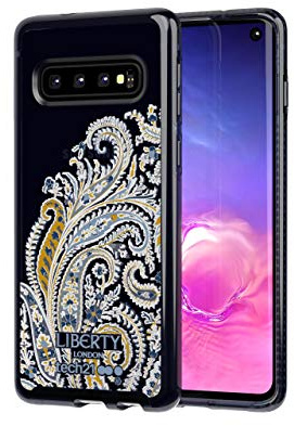 Tech21 Protective Samsung Galaxy S10 Case Ultra-Thin Back Cover with BulletShield - Pure Print Liberty Felix Raisen - Navy/Blue