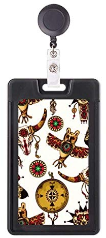 Einziehbare Kartenhülle mit Totem-Motiv und Indianer-Totem