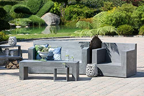 GILDE Concrete Outdoor Table (W x H x D) 130.5 x 40 x 0 cm Grey Concrete Look Made of Composite Material