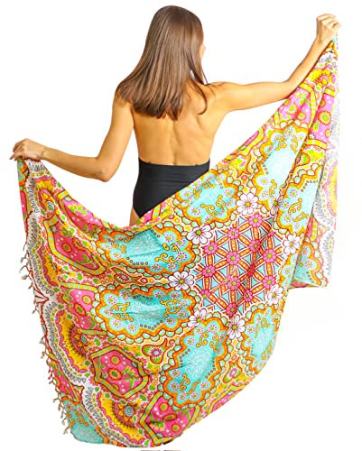 Maillot De Bain Paréo Avec Des Franges Marocain Orientale Boho Pareo Bikini Couvrir Orientale Xxl Longue Robe Jupe Tapisserie Foulard Écharpe Rayone Sarong 180X110Cm